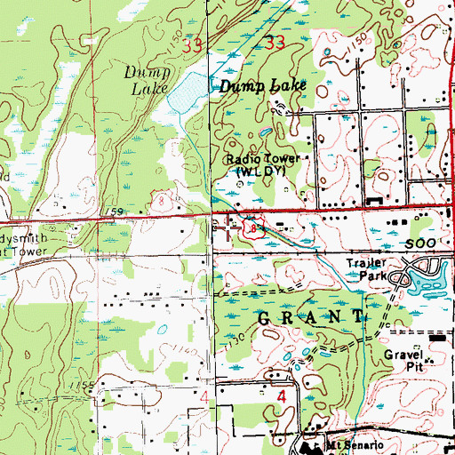 Topographic Map of WLDY-AM (Ladysmith), WI