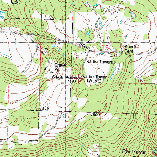 Topographic Map of WOLX-FM (Baraboo), WI