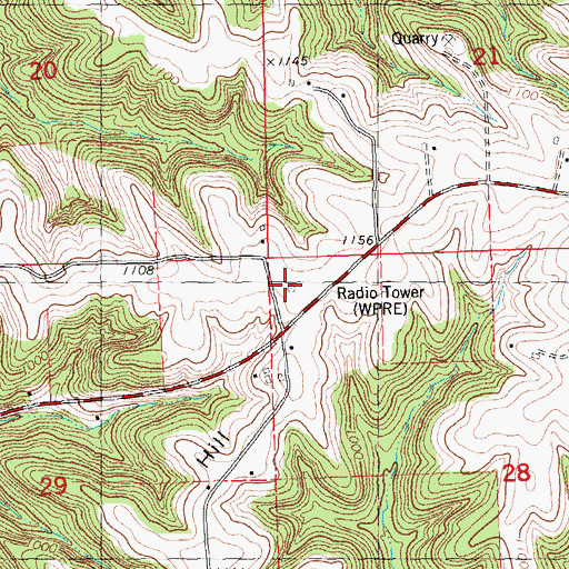 Topographic Map of WPRE-FM (Prairie du Chien), WI