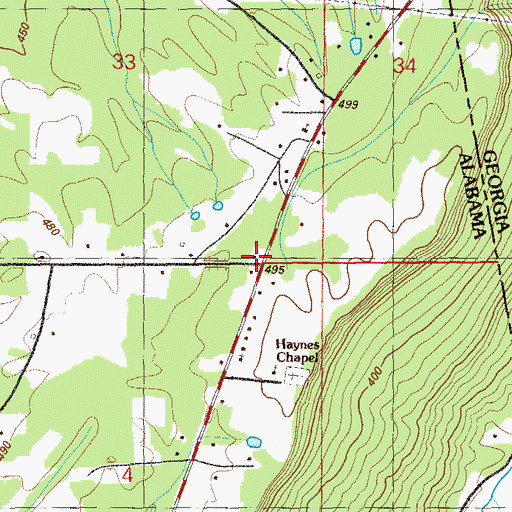 Topographic Map of East Brow Church, AL