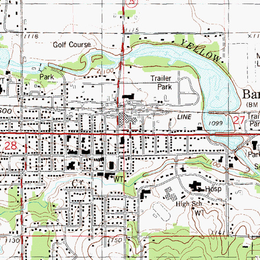 Topographic Map of City of Barron, WI