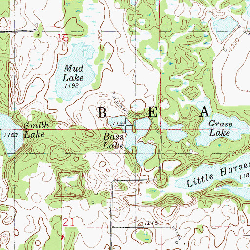 Topographic Map of Town of Beaver, WI