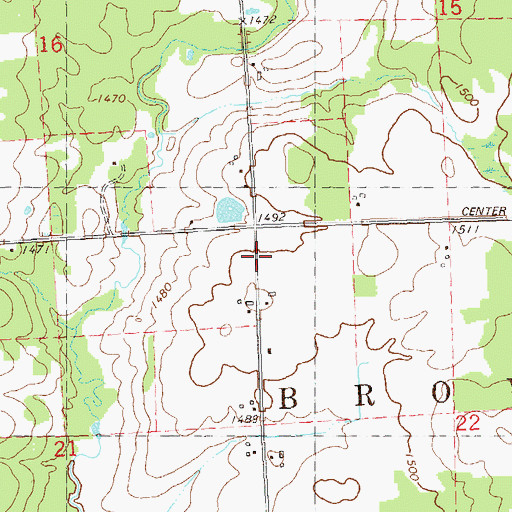 Topographic Map of Town of Browning, WI
