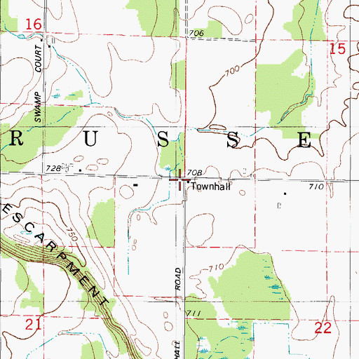 Topographic Map of Town of Brussels, WI