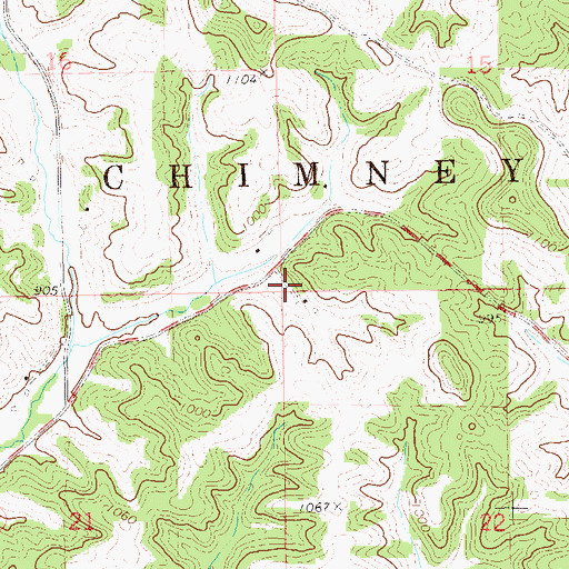 Topographic Map of Town of Chimney Rock, WI