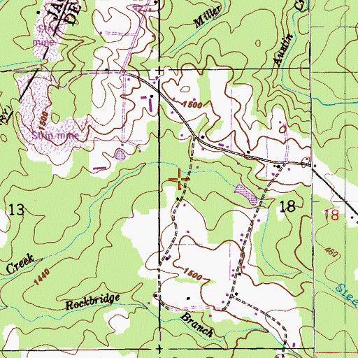 Topographic Map of Steele Cemetery, AL
