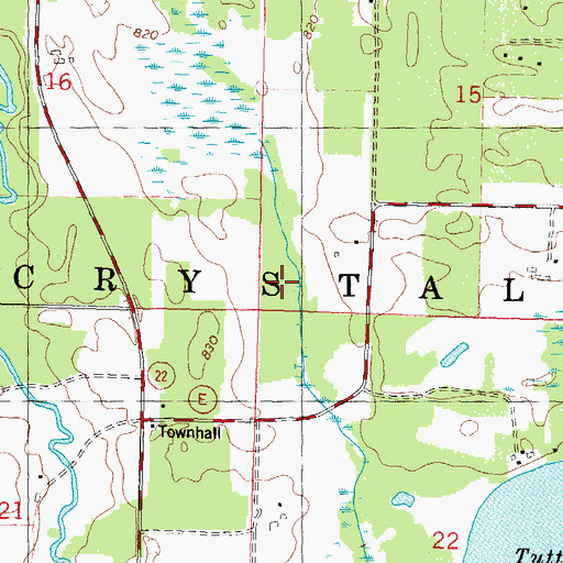 Topographic Map of Town of Crystal Lake, WI