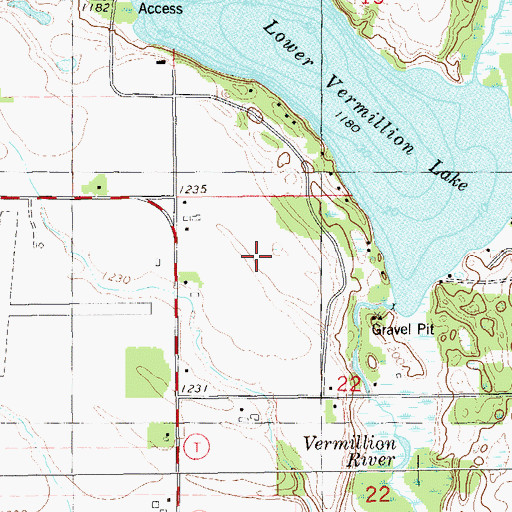 Topographic Map of Town of Cumberland, WI