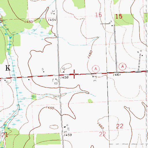 Topographic Map of Town of Deer Creek, WI
