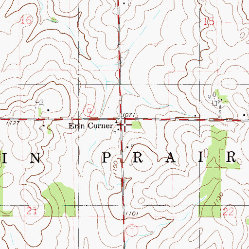 Topographic Map of Town of Erin Prairie, WI