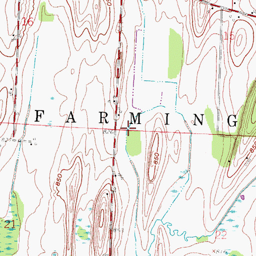 Topographic Map of Town of Farmington, WI