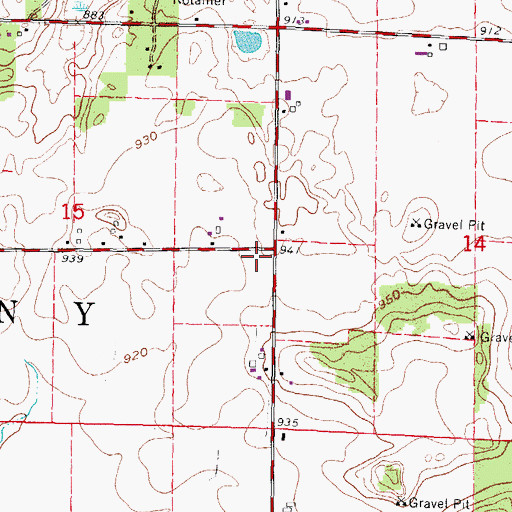 Topographic Map of Town of Harmony, WI
