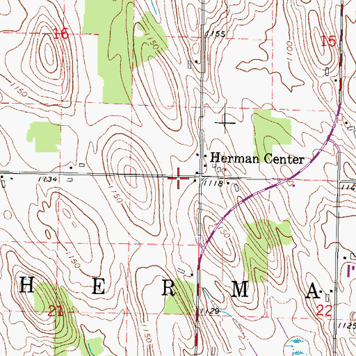 Topographic Map of Town of Herman, WI
