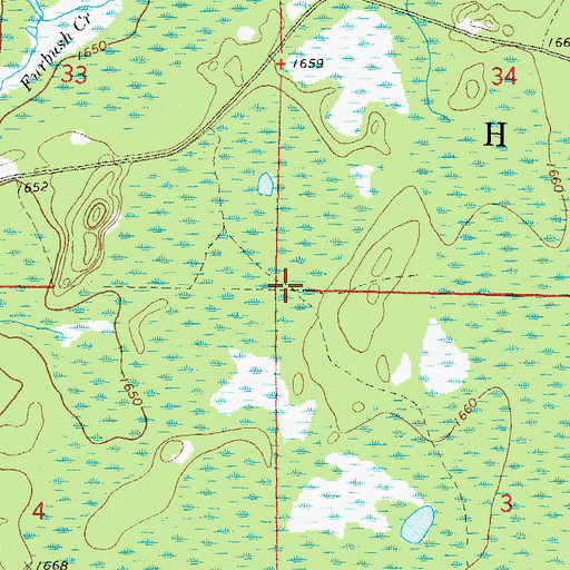 Topographic Map of Town of Hiles, WI