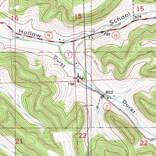 Topographic Map of Town of Ithaca, WI