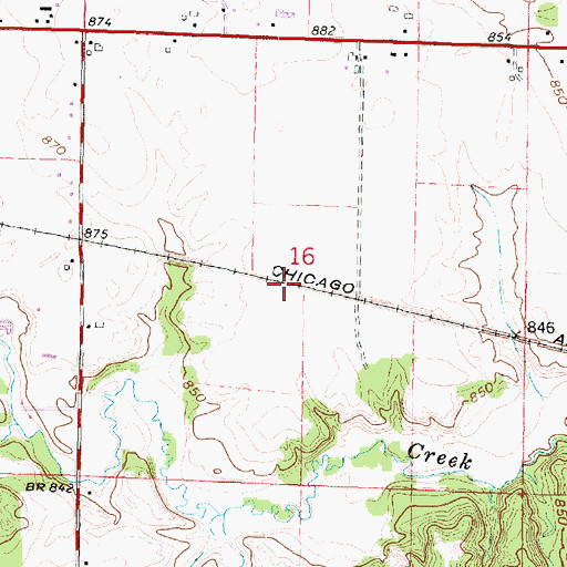 Topographic Map of Town of Janesville, WI