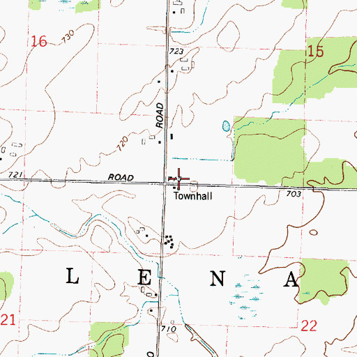 Topographic Map of Town of Lena, WI