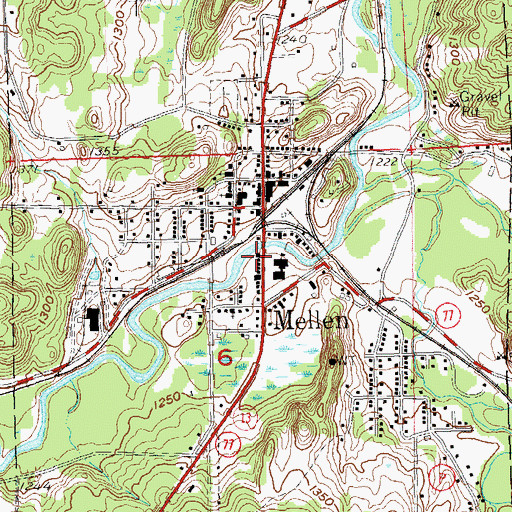 Topographic Map of City of Mellen, WI