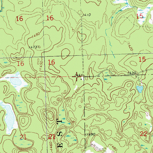 Topographic Map of Town of Molitor, WI