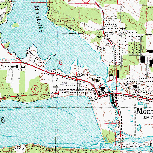 Topographic Map of City of Montello, WI