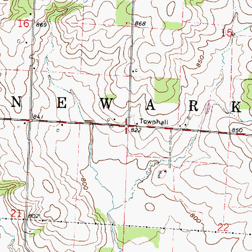 Topographic Map of Town of Newark, WI