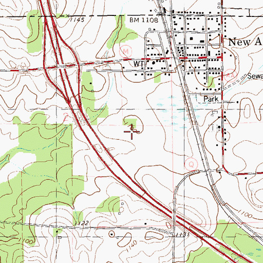 Topographic Map of Village of New Auburn, WI