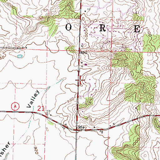 Topographic Map of Town of Oregon, WI