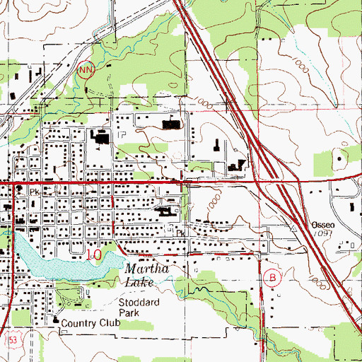 Topographic Map of City of Osseo, WI