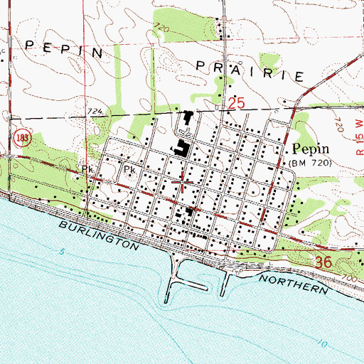 Topographic Map of Village of Pepin, WI
