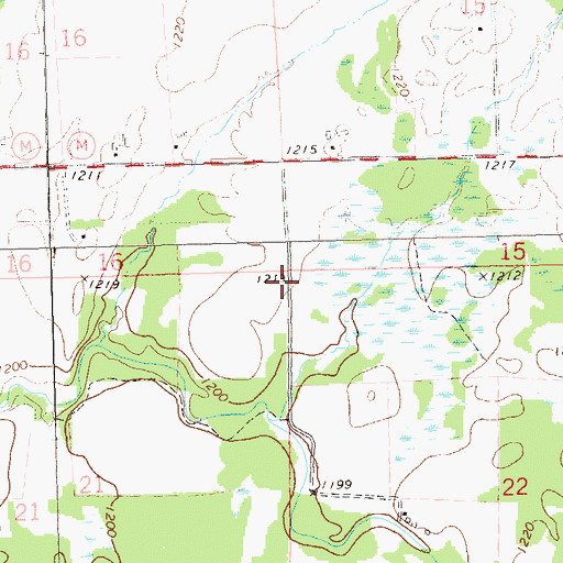 Topographic Map of Town of Pershing, WI
