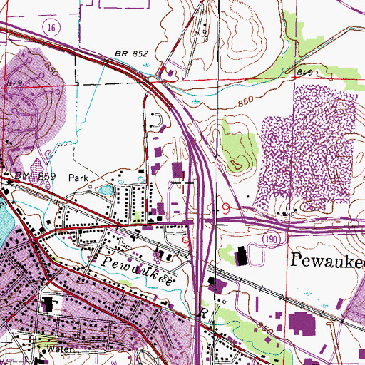 Topographic Map of Village of Pewaukee, WI