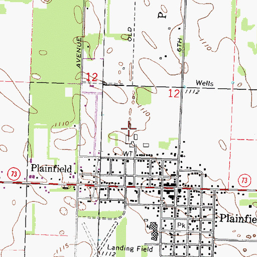 Topographic Map of Village of Plainfield, WI