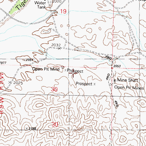 Topographic Map of Black Queen Mine, AZ