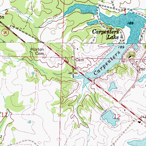 Topographic Map of Horton Cemetery, AL