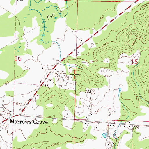 Topographic Map of Sixteenth Section Cemetery, AL