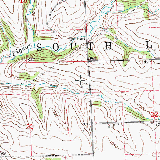 Topographic Map of Town of South Lancaster, WI