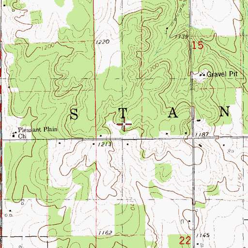 Topographic Map of Town of Stanley, WI