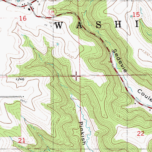Topographic Map of Town of Washington, WI