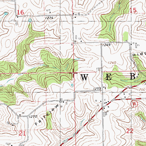 Topographic Map of Town of Webster, WI