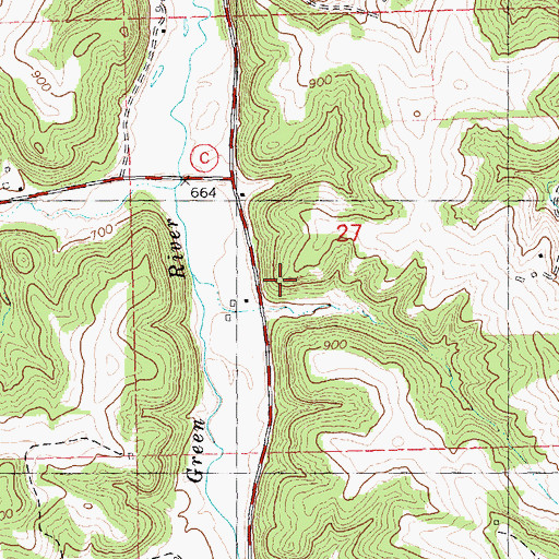 Topographic Map of Town of Woodman, WI