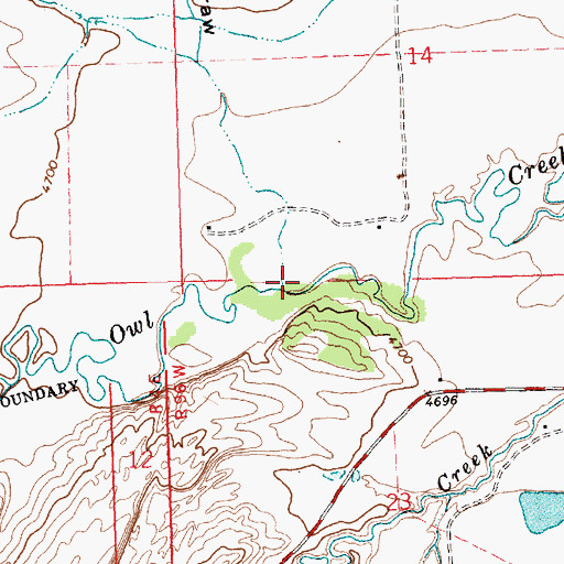 Topographic Map of Alkali Draw, WY