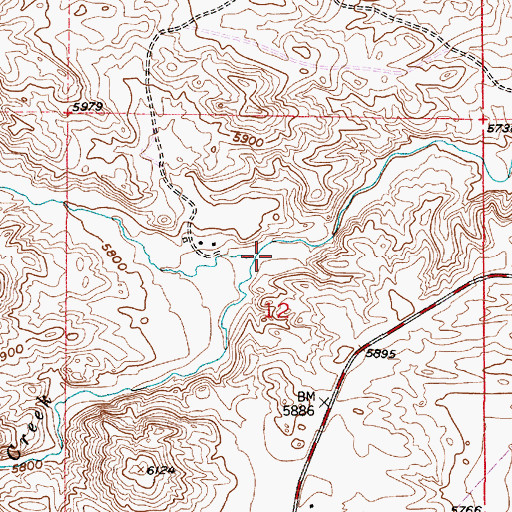 Topographic Map of Canyon Creek, WY