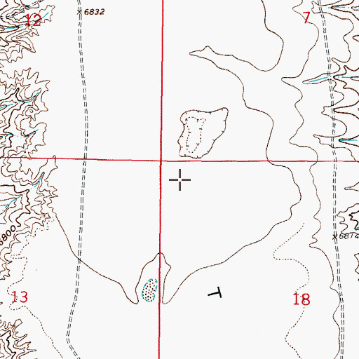 Topographic Map of T B Flat, WY