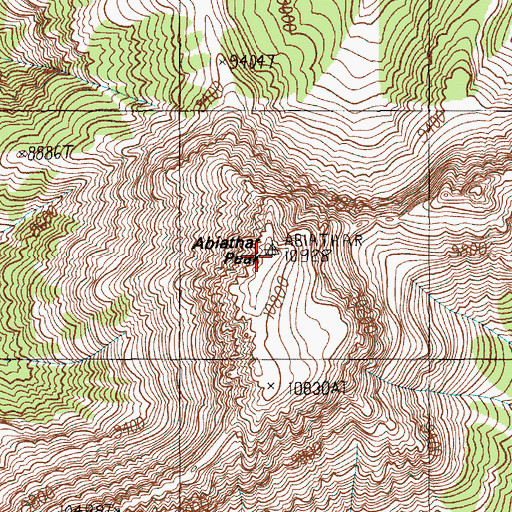 Topographic Map of Abiathar Peak, WY