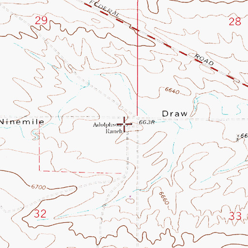 Topographic Map of Adolphson Ranch, WY