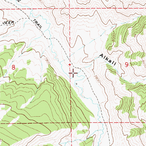 Topographic Map of Alkali Gulch, WY