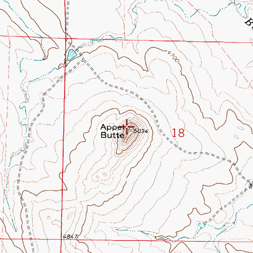 Topographic Map of Appel Butte, WY