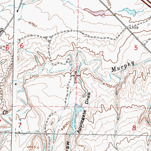 Topographic Map of Applegate Draw, WY