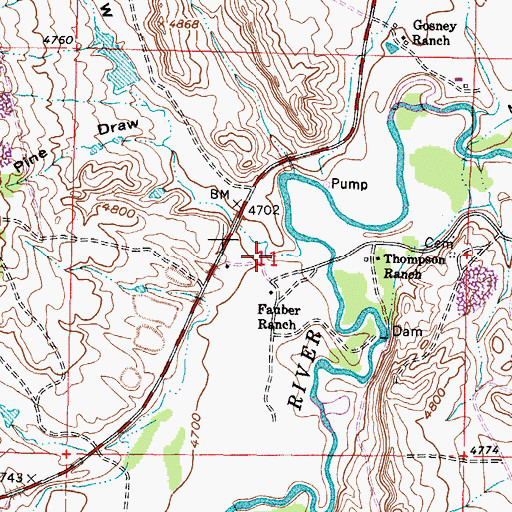 Topographic Map of Arndt Draw, WY