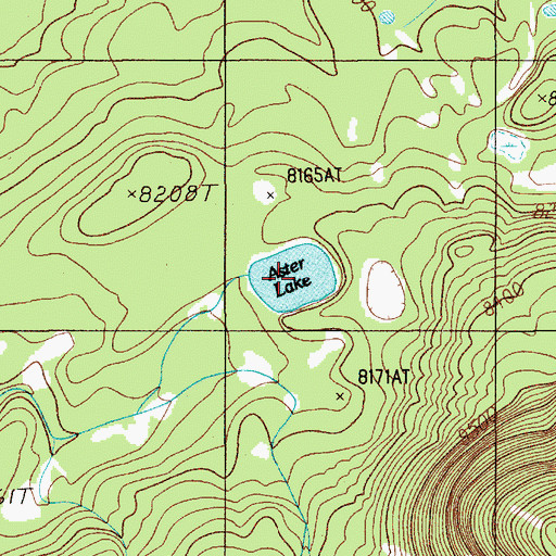 Topographic Map of Aster Lake, WY
